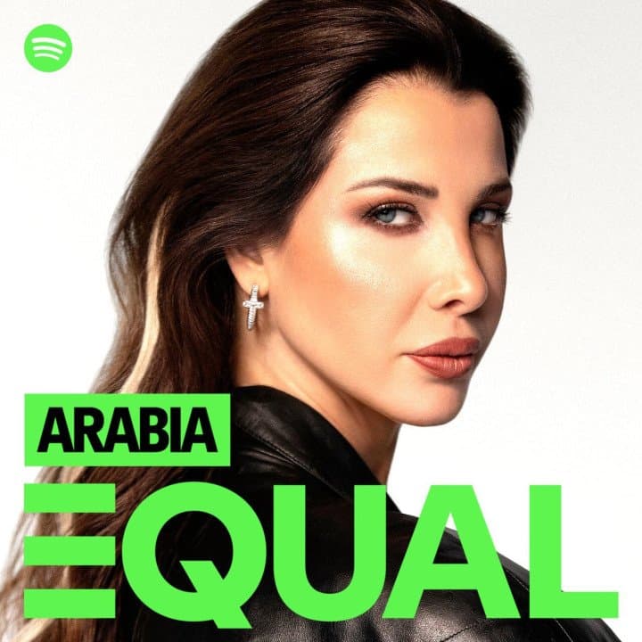 نانسي عجرم تتصدّر لوحة إعلانات ساحة "تايمز سكوير" كسفيرة برنامج EQUAL Arabia على Spotify في يوليو