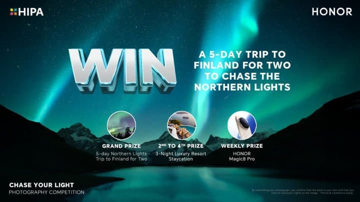 Win a Northern Lights Trip and More with HONOR’s ‘Chase Your Light’ Competition Win a Trip to Chase the Northern Lights