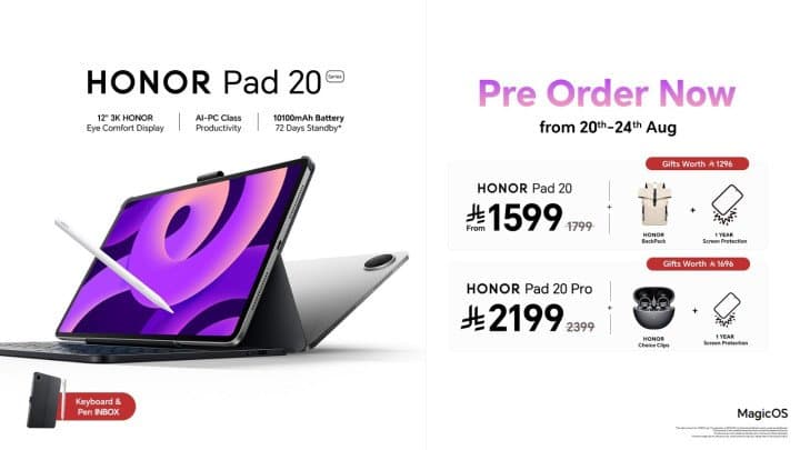 HONOR LAUNCHES HONOR PAD 20 WITH A 3K DISPLAY AND 10,100mAh BATTERY, BUILT FOR LEARNING, CREATIVITY AND ENTERTAINMENT