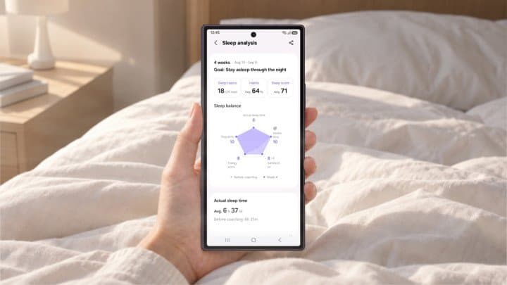 تطبيق Samsung Health يدعم ميزة التدريب على النوم ويقدم إرشادات أسبوعية مخصصة