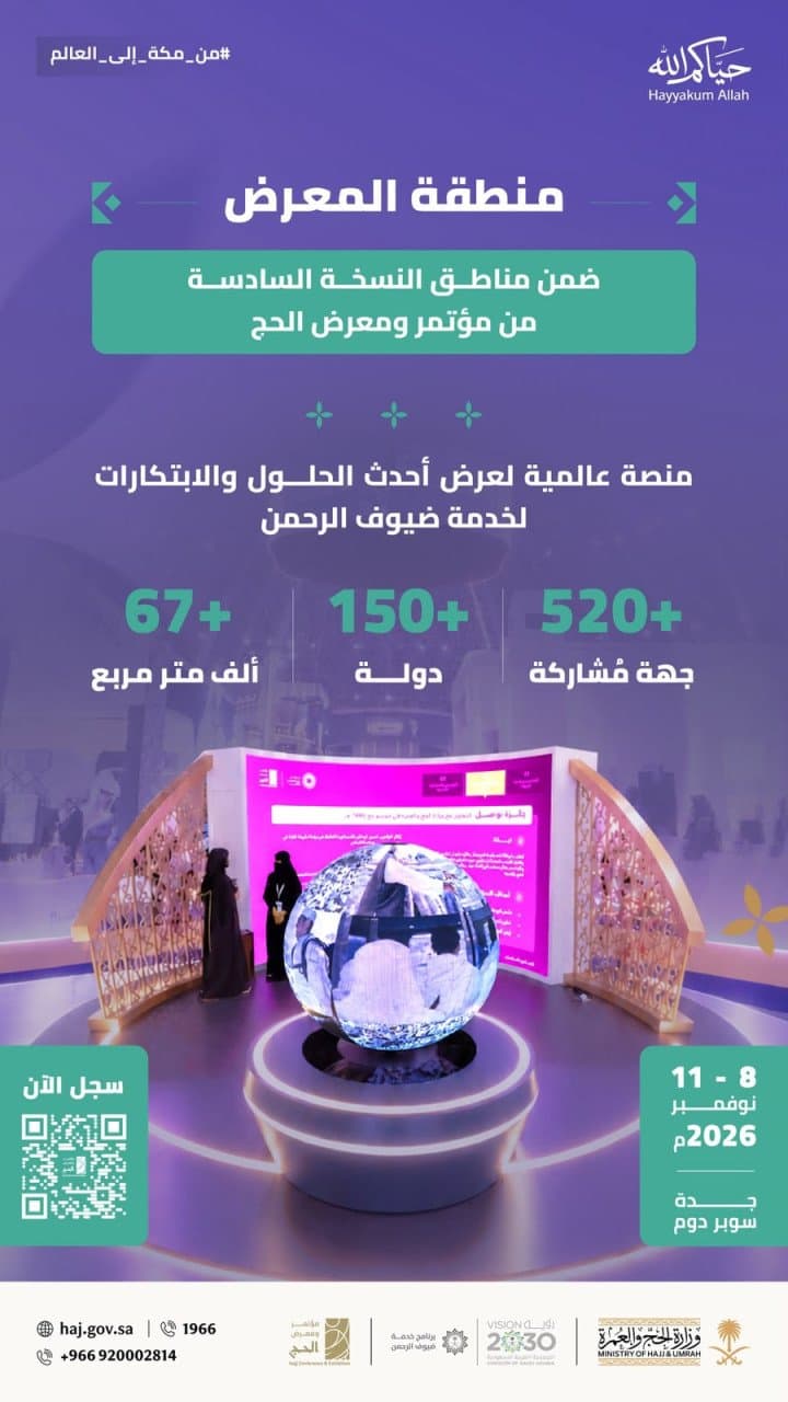 Hajj Conference and Exhibition to Showcase Latest Innovations, Bringing Together More Than 520 Organizations from 150 Countries